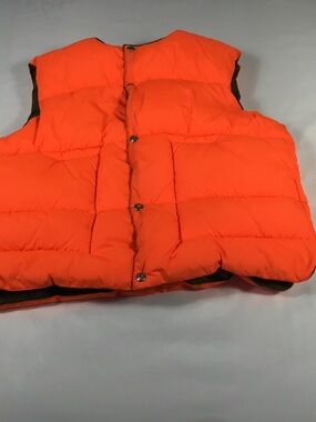 Sundance Bright Orange Puffer Vest Reversible